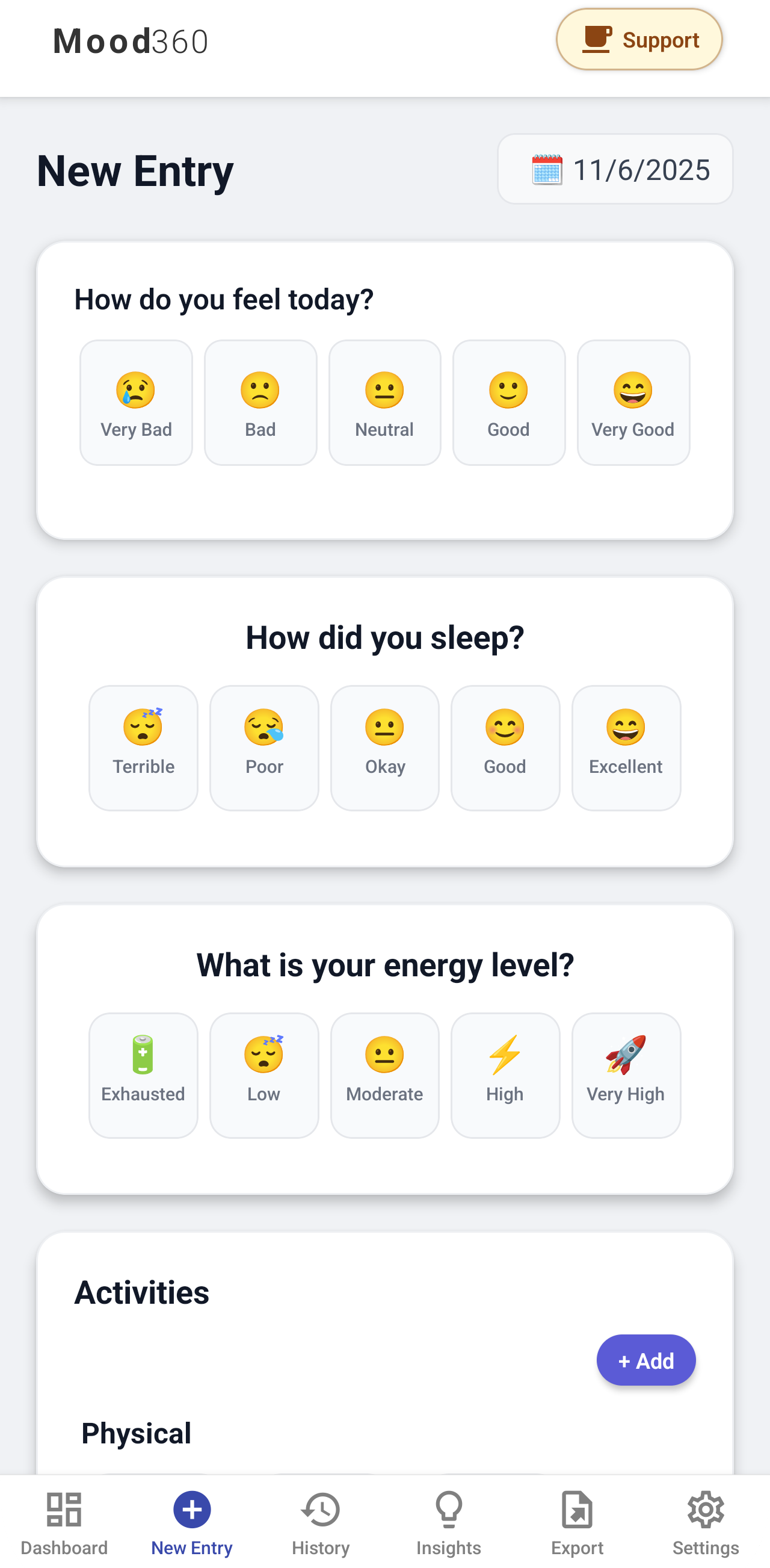 Mood360 Mood Tracking